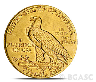 $2.50 Indian Gold Eagle Back