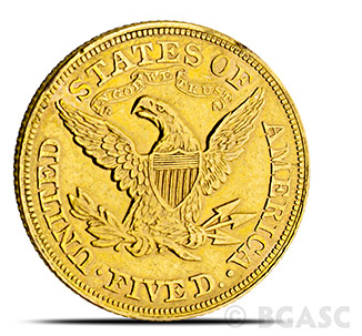 $5 Liberty Gold Eagle Back
