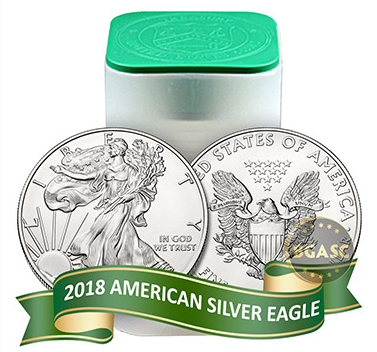American Silver Eagle roll 2018