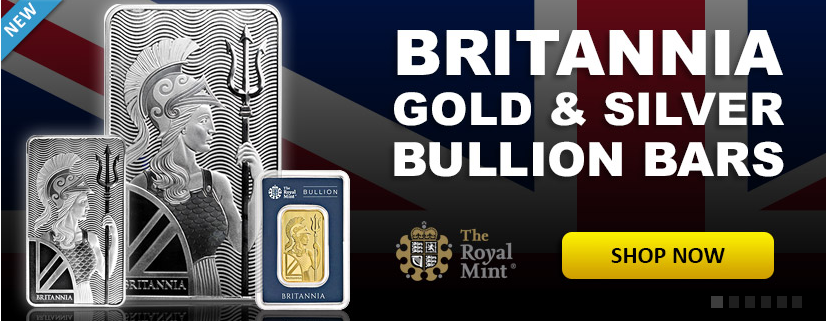 Britannia gold and silver bar banner