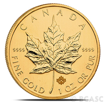 Canadian gold Maple leaf coin bgasc