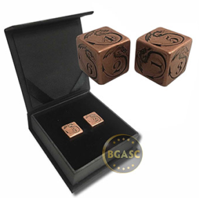 Copper dice dragon design