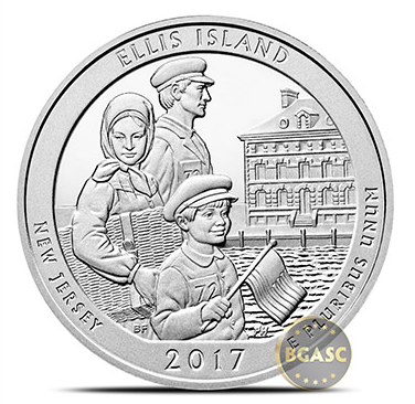 Ellis island ATB coin front bgasc