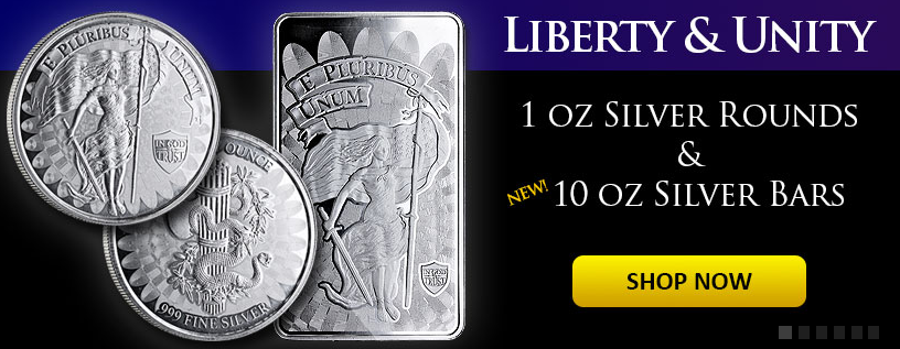 Liberty and Unity silver round and bar banner