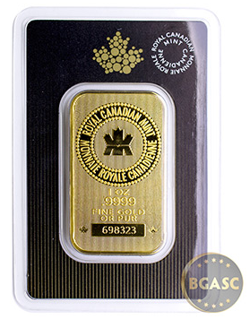 Royal Canadian Mint one ounce gold bar