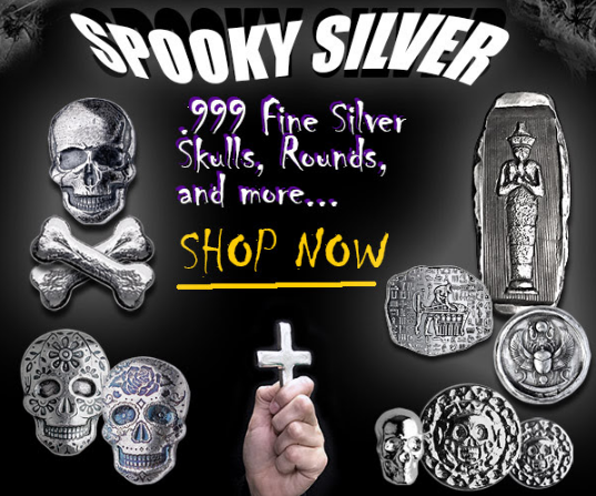 Spooky silver square banner