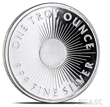Sunshine miniting 1/2 ounce silver round back