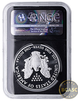 West point mint mark on an american silver eagle BGASC