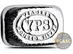 half ounce poured Yeager silver ingot