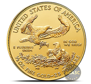 one half ounce American Gold Eagle back 2018