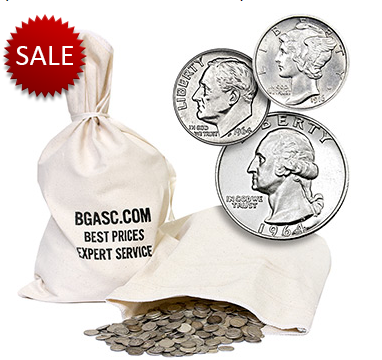 $100 mixed silver dime and quarter bag