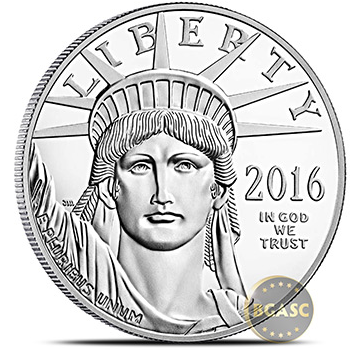 2016 American platinum Eagle coin front bgasc