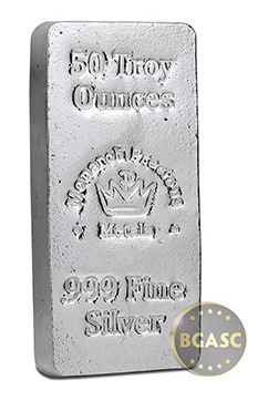 50 ounce monarch hand poured silver bar
