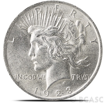 Almost uncirculated Peace dollar
