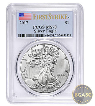 American Silver Eagle 2017 pcgs 70 bgasc