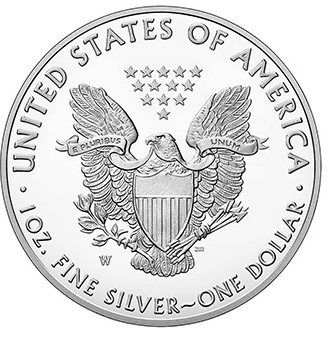 American silver eagle reverse w mintmark bgasc