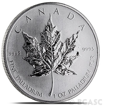 Canadian Palladium Maple Leaf reverse