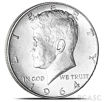 Kennedy half dollar bgasc