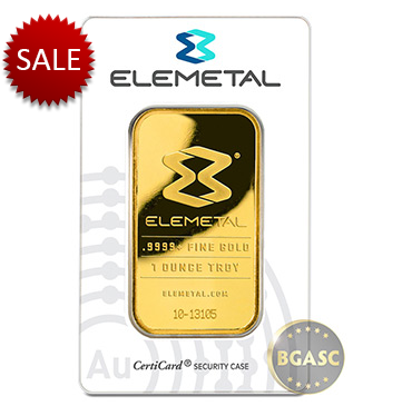 ONE OUNCE GOLD ELEMETAL BAR for sale