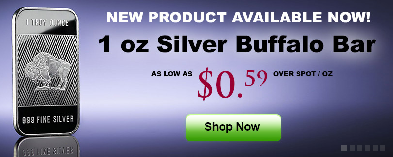 One ounce silver buffalo bars for sale