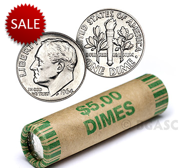 Silver dime rolls