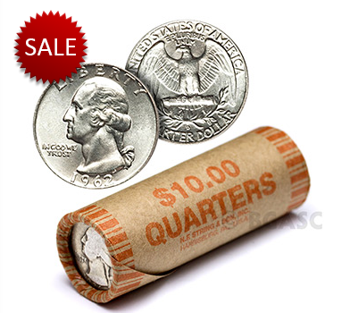 Silver quarter rolls