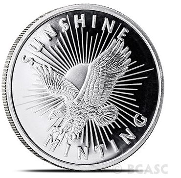 Sunshine silver round 1/2 ounce frontn